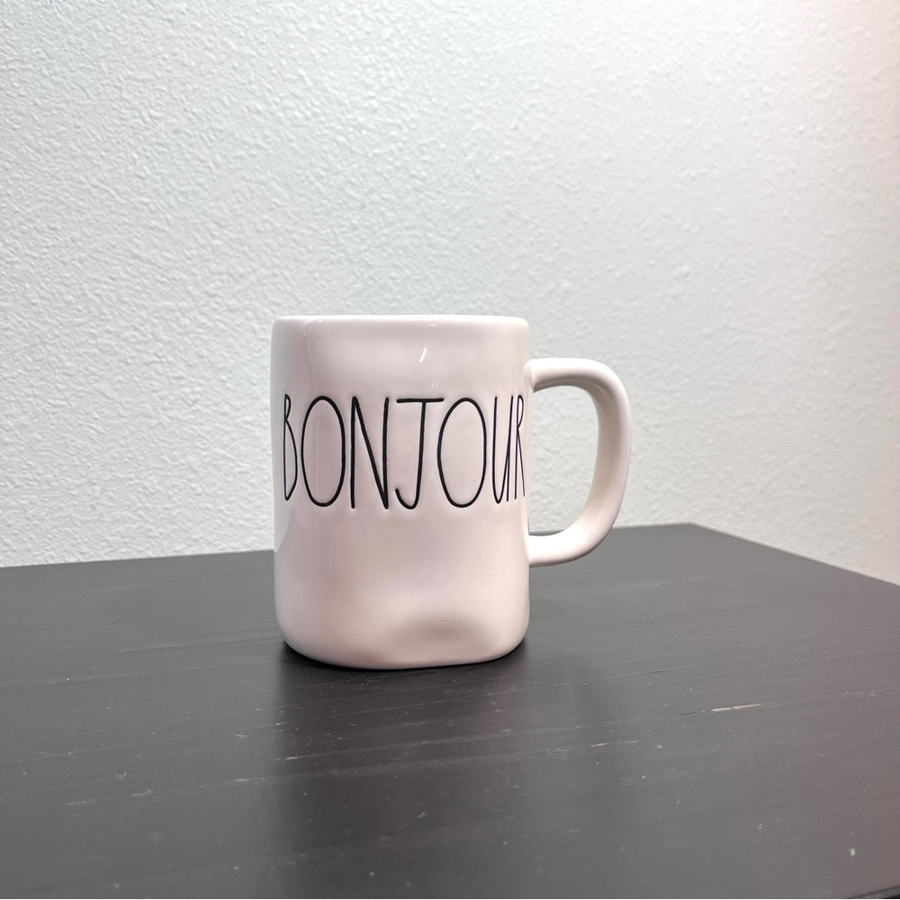 Rae Dunn "BONJOUR" Ceramic Coffee Mug Rare
